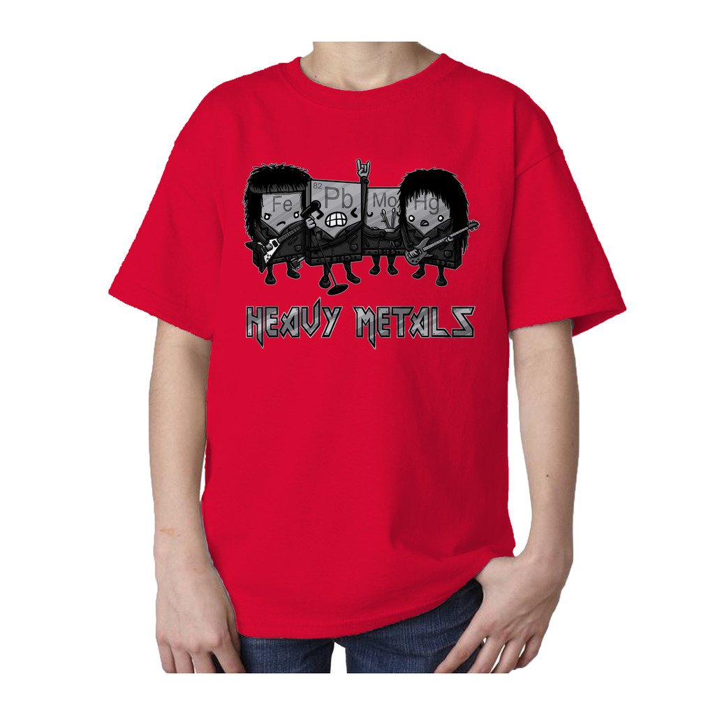 I Love Science Heavy Metals Official Kid's T-shirt (Red) - Urban Species Kids Short Sleeved T-Shirt