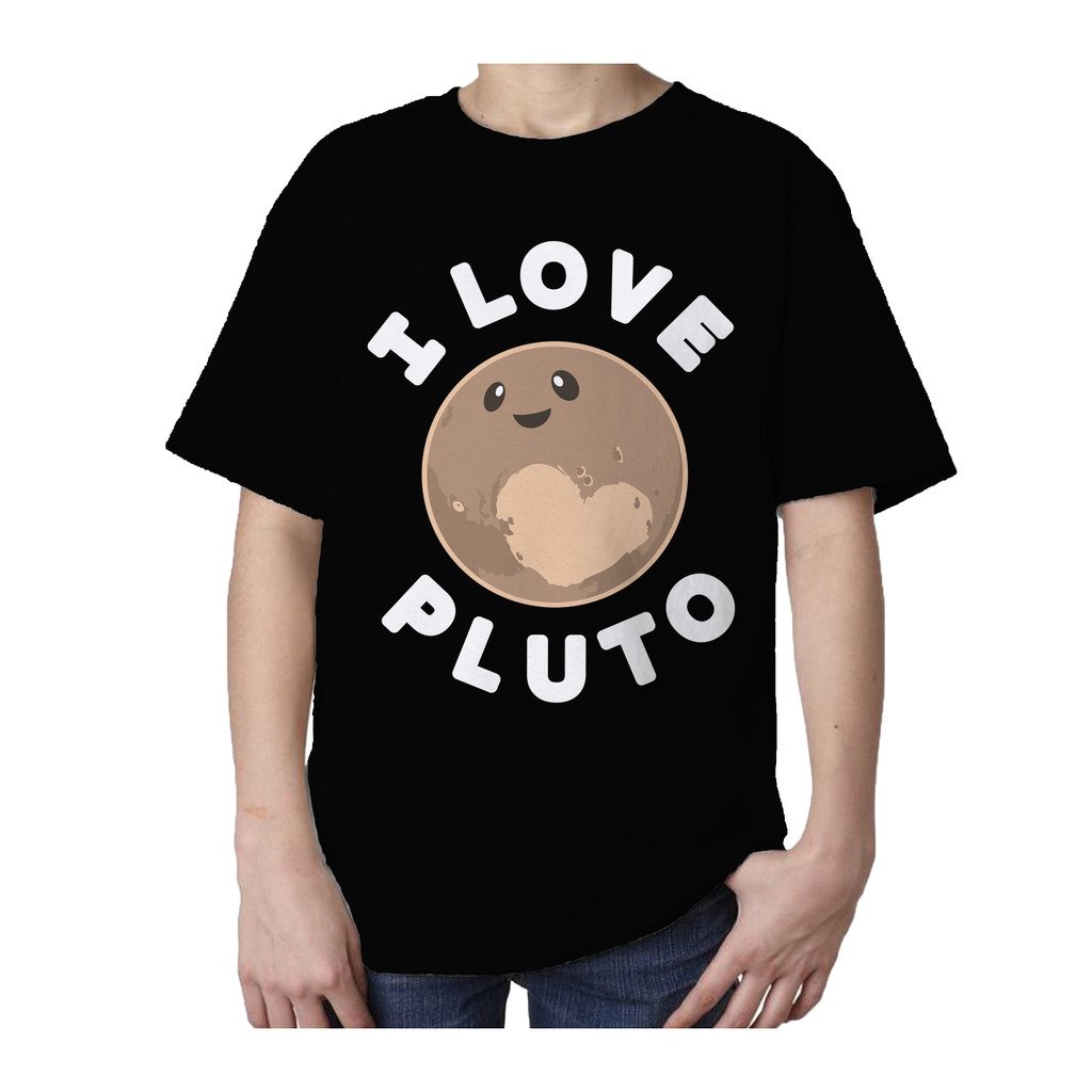 I Love Science I Love Pluto Official Kid's T-shirt (Black) - Urban Species Kids Short Sleeved T-Shirt