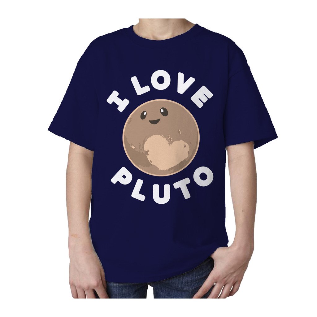 I Love Science I Love Pluto Official Kid's T-shirt (Navy) - Urban Species Kids Short Sleeved T-Shirt