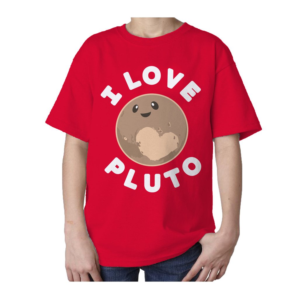 I Love Science I Love Pluto Official Kid's T-shirt (Red) - Urban Species Kids Short Sleeved T-Shirt
