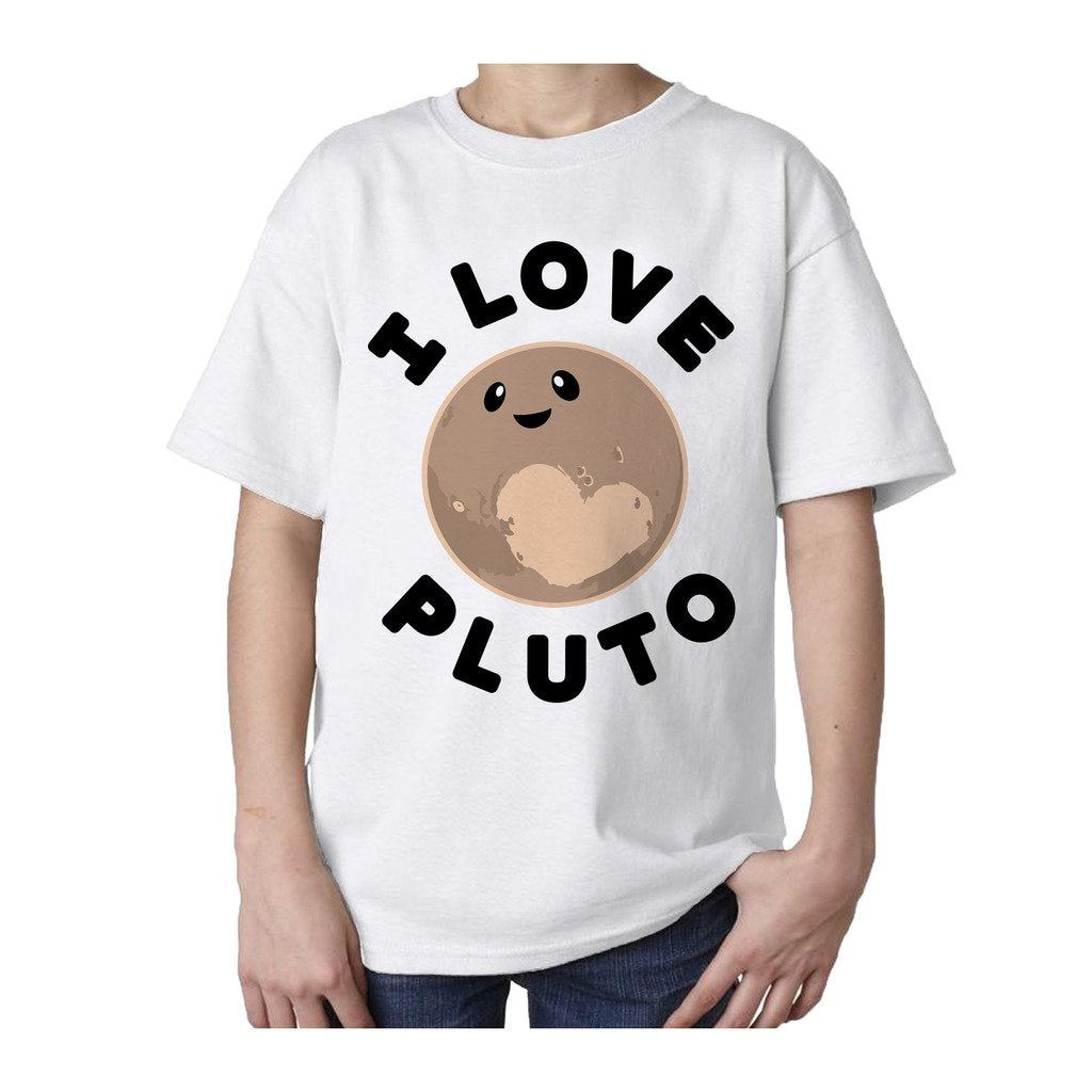 I Love Science I Love Pluto Official Kid's T-shirt (White) - Urban Species Kids Short Sleeved T-Shirt