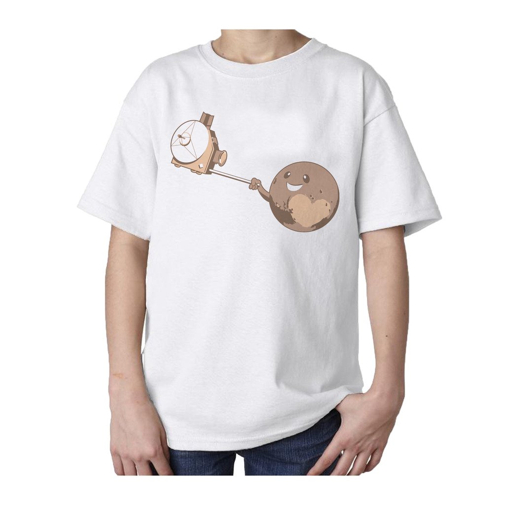 I Love Science Pluto Selfie Official Kid's T-shirt (White) - Urban Species Kids Short Sleeved T-Shirt