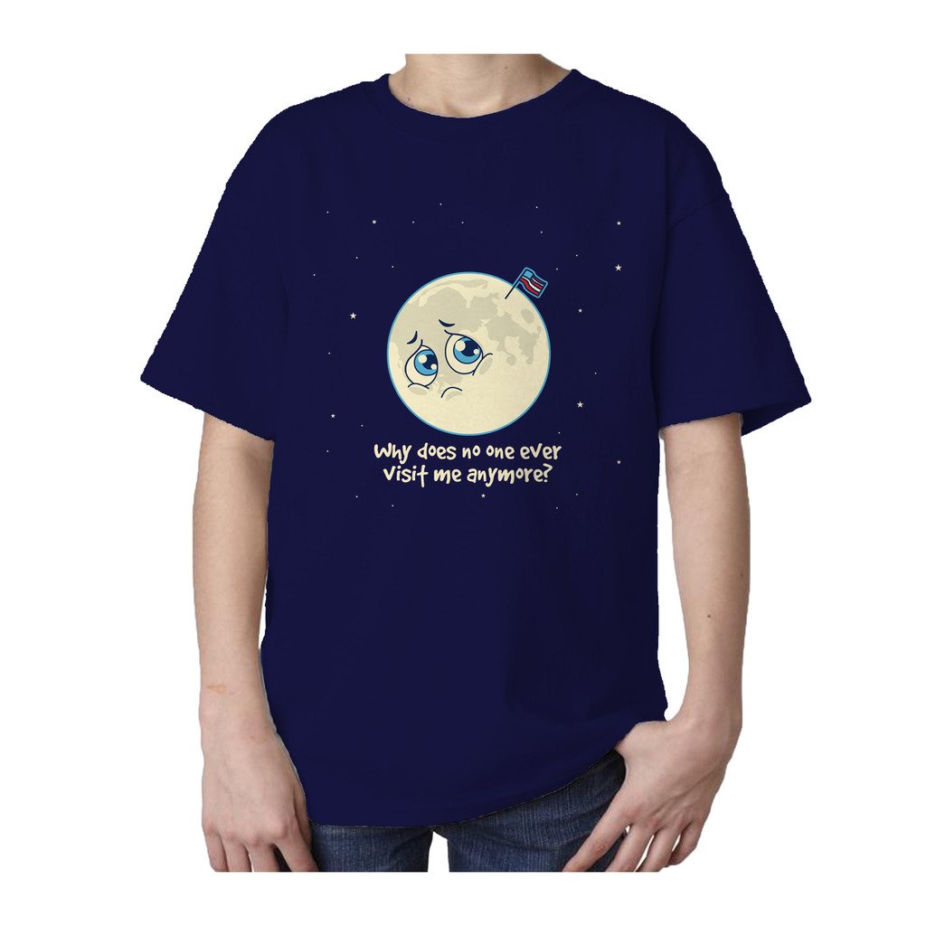 I Love Science Sad Moon Official Kid's T-shirt (Navy) - Urban Species Kids Short Sleeved T-Shirt