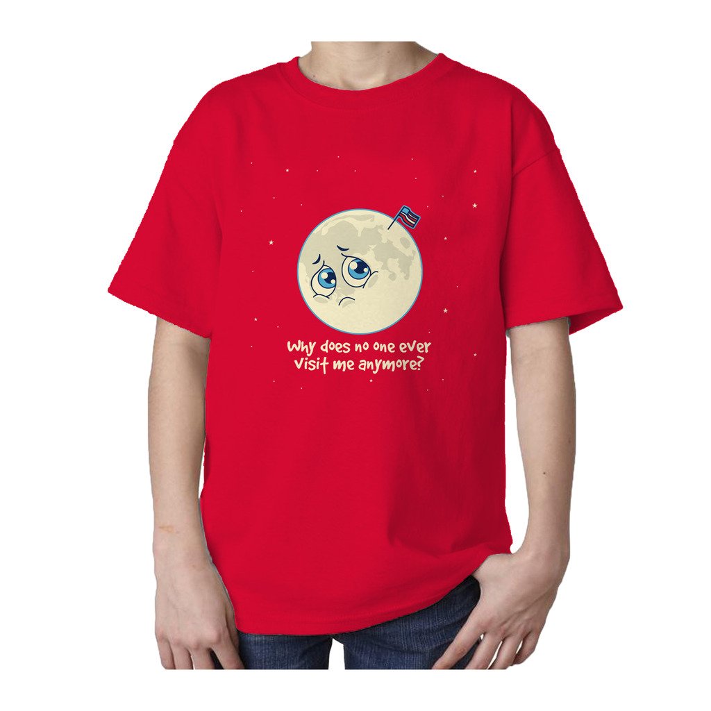 I Love Science Sad Moon Official Kid's T-shirt (Red) - Urban Species Kids Short Sleeved T-Shirt