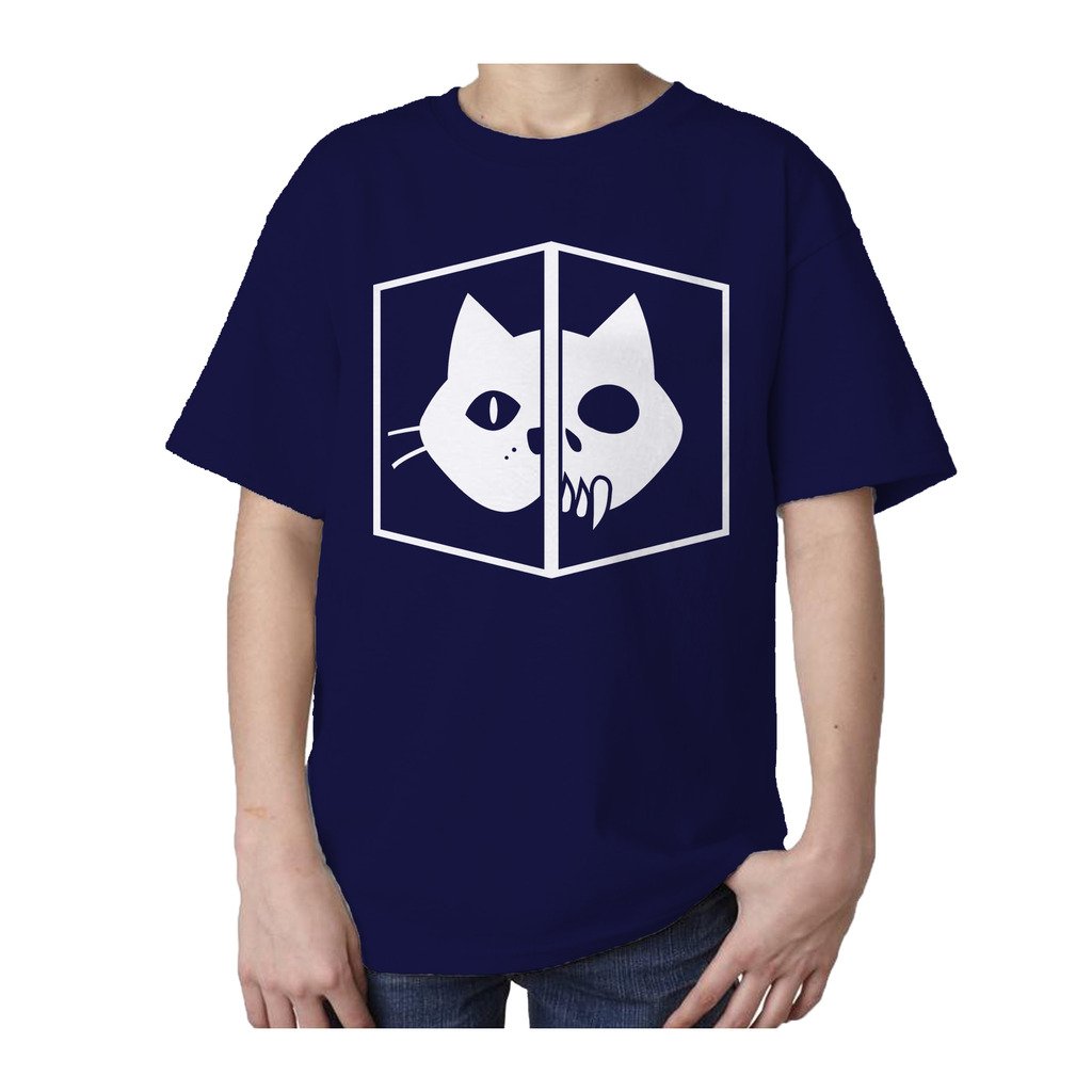 I Love Science Schrodinger's Cat Official Kid's T-shirt (Navy) - Urban Species Kids Short Sleeved T-Shirt