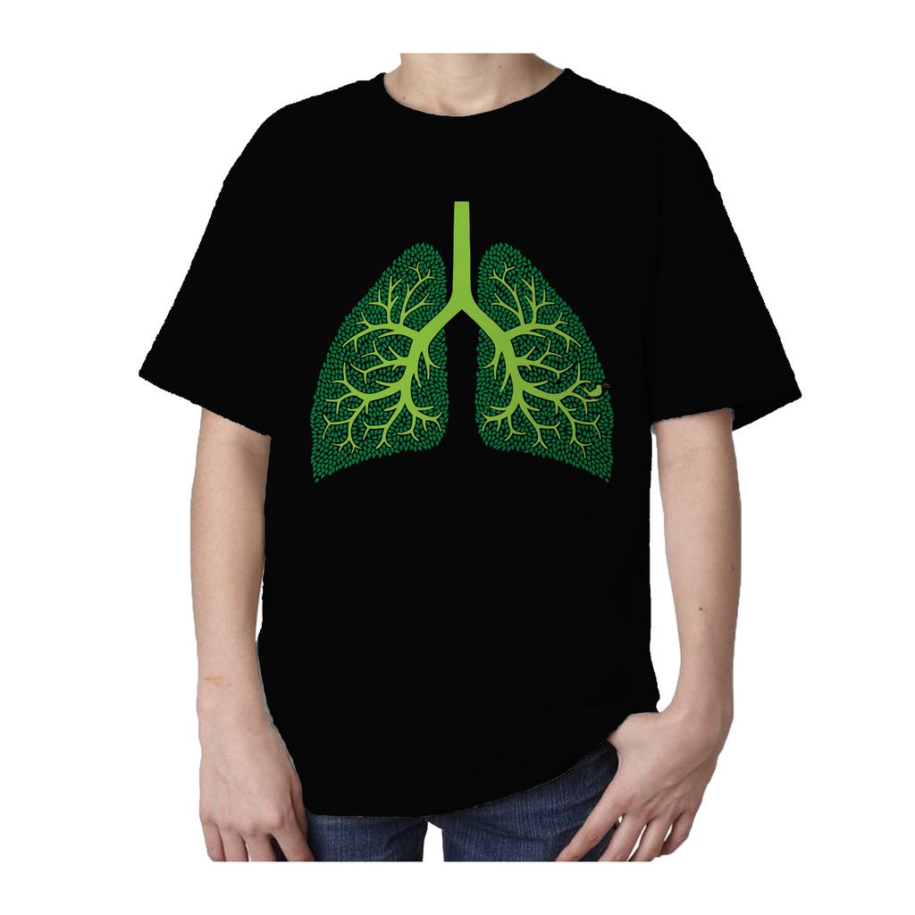 I Love Science Trees Are The Lungs Of Earth Official Kid's T-shirt (Black) - Urban Species Kids Short Sleeved T-Shirt