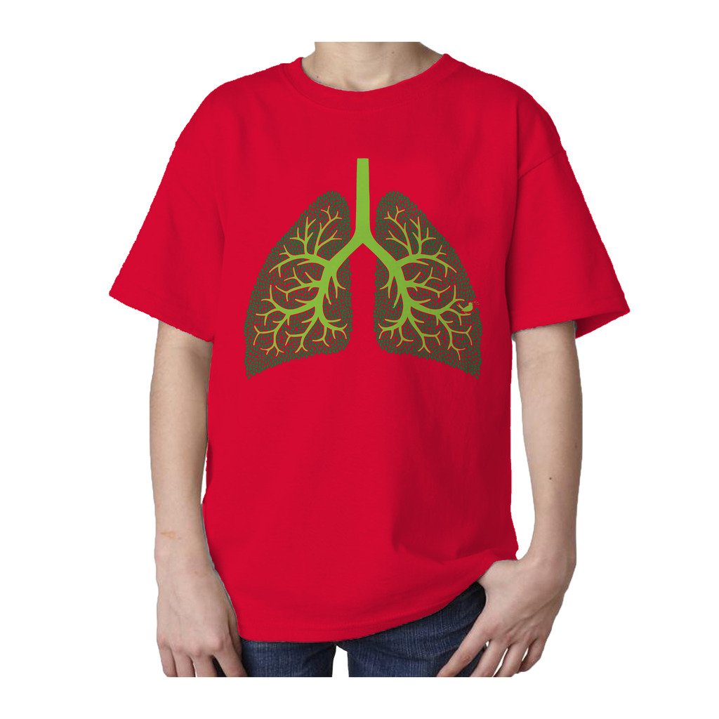 I Love Science Trees Are The Lungs Of Earth Official Kid's T-shirt (Red) - Urban Species Kids Short Sleeved T-Shirt