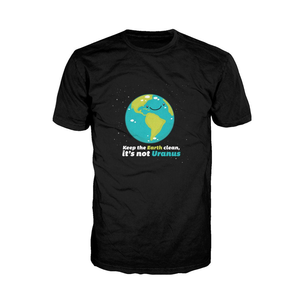 I Love Science Keep The Earth Clean It's Not Uranus Official Men's T-shirt (Black) - Urban Species Mens Short Sleeved T-Shirt