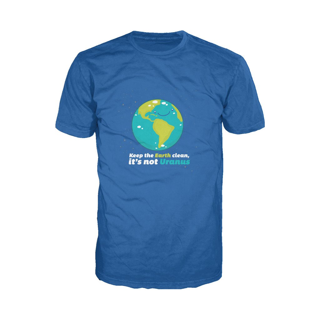 I Love Science Keep The Earth Clean It's Not Uranus Official Men's T-shirt (Royal Blue) - Urban Species Mens Short Sleeved T-Shirt
