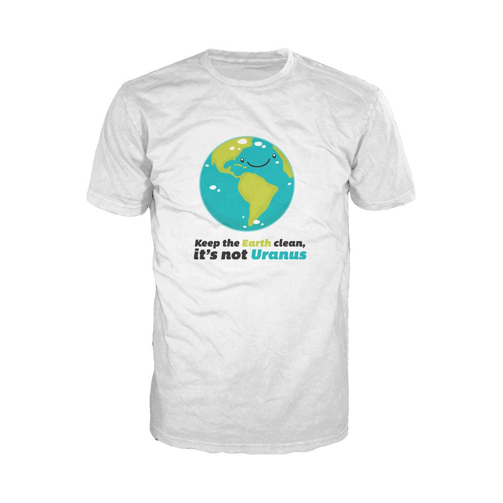 I Love Science Keep The Earth Clean It's Not Uranus Official Men's T-shirt (White) - Urban Species Mens Short Sleeved T-Shirt