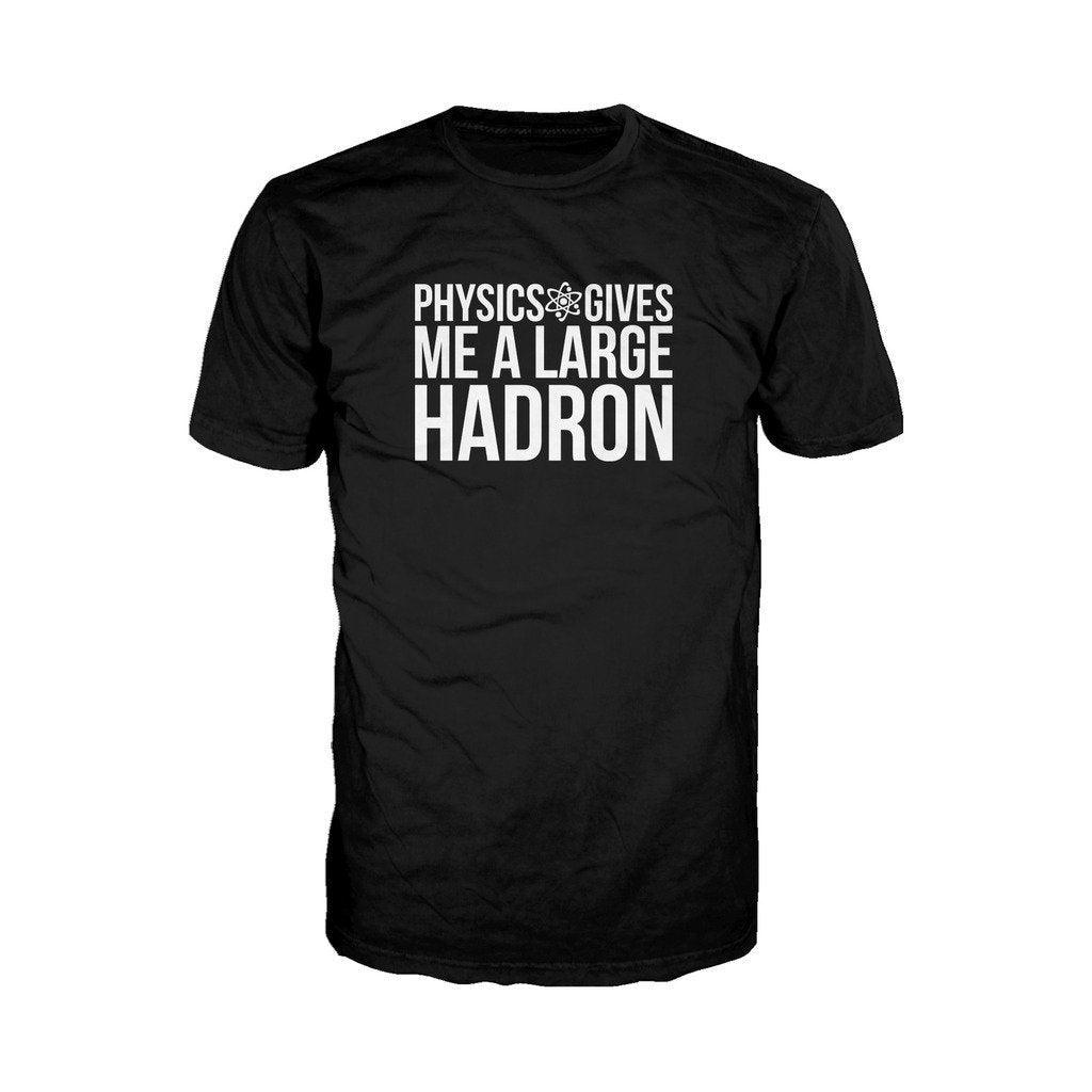 I Love Science Physics Gives Me A Large Hadron Official Men's T-shirt (Black) - Urban Species Mens Short Sleeved T-Shirt