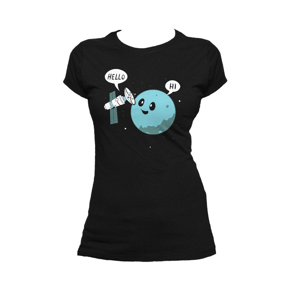I Love Science Planet Official Women's T-shirt (Black) - Urban Species Ladies Short Sleeved T-Shirt