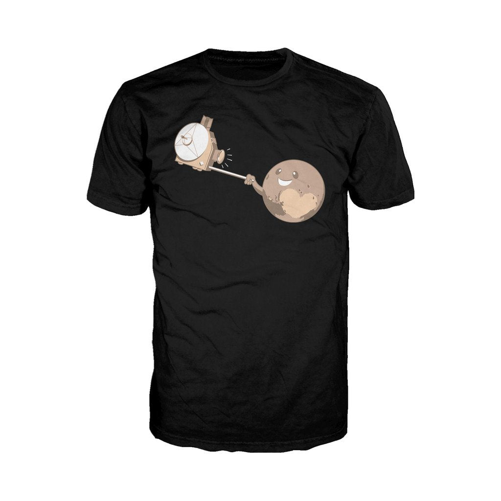 I Love Science Pluto Selfie Official Men's T-shirt (Black) - Urban Species Mens Short Sleeved T-Shirt