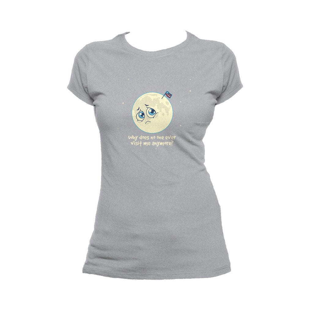 I Love Science Sad Moon Official Women's T-shirt (Heather Grey) - Urban Species Ladies Short Sleeved T-Shirt