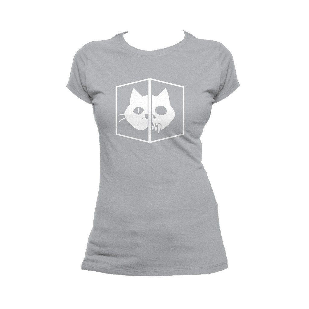 I Love Science Schrodinger's Cat Official Women's T-shirt (Heather Grey) - Urban Species Ladies Short Sleeved T-Shirt