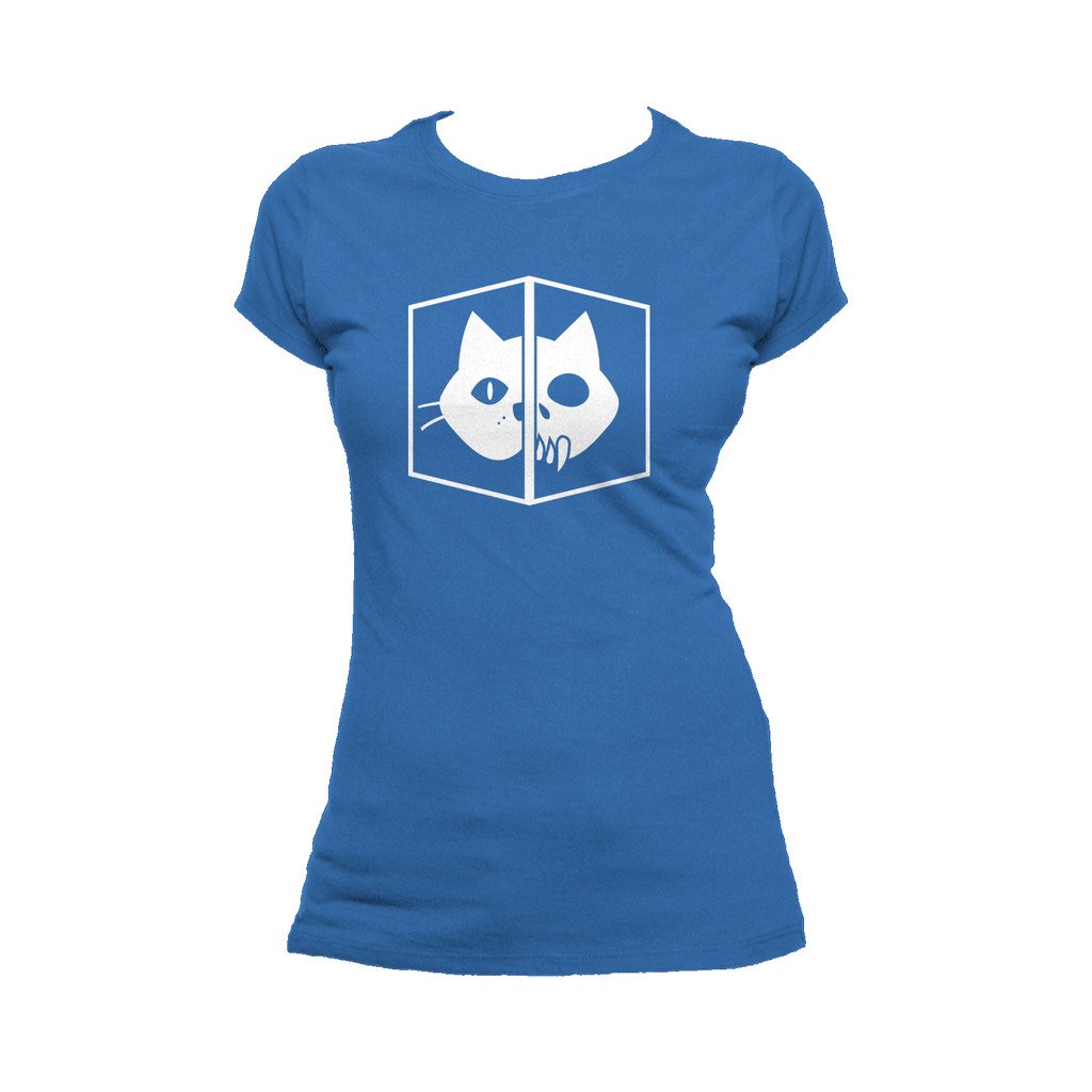 I Love Science Schrodinger's Cat Official Women's T-shirt (Royal Blue) - Urban Species Ladies Short Sleeved T-Shirt