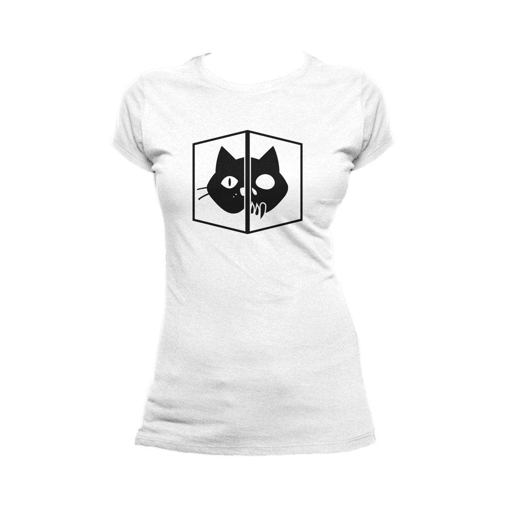 I Love Science Schrodinger's Cat Official Women's T-shirt (White) - Urban Species Ladies Short Sleeved T-Shirt