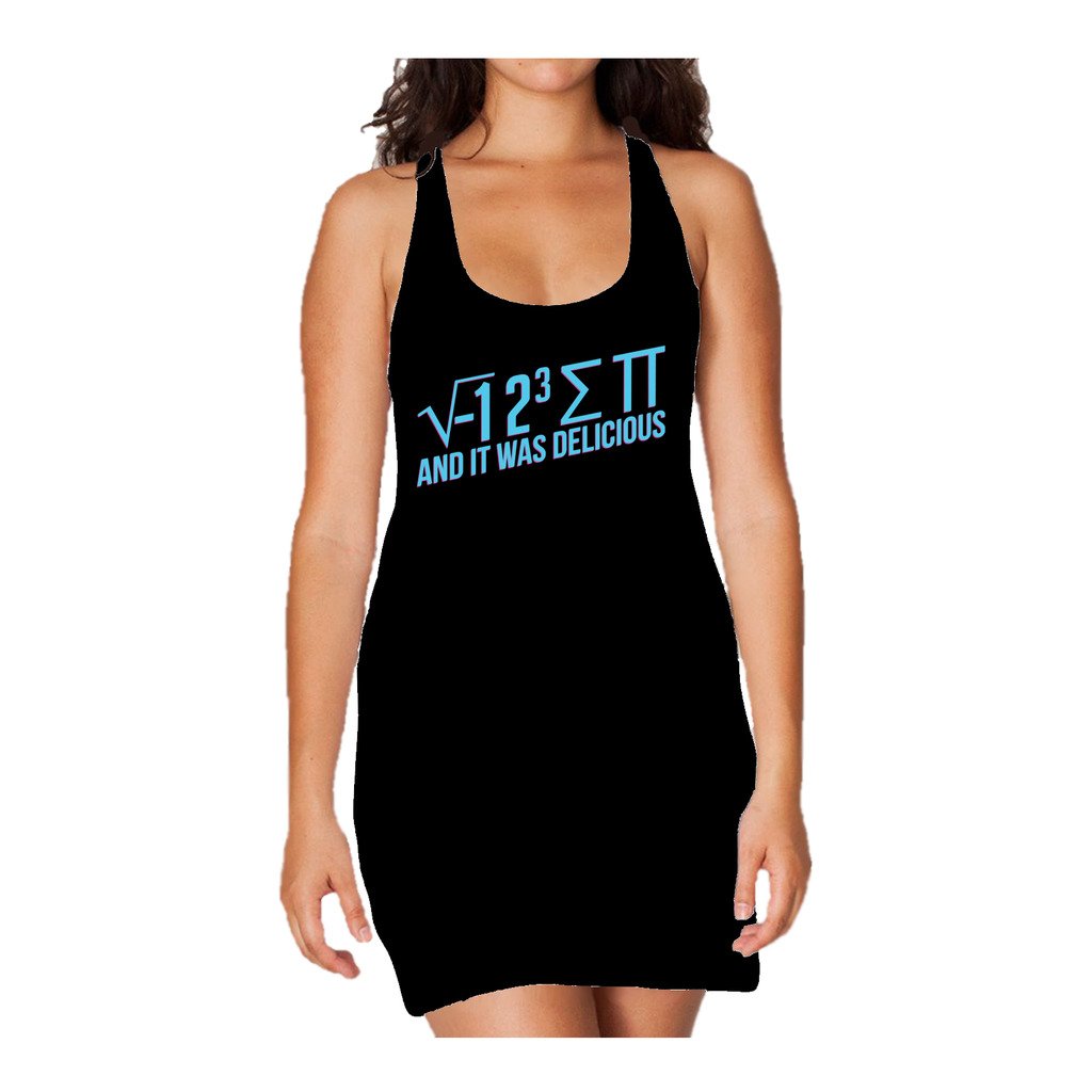 I Love Science I 8 Sum Pi Official Women's Long Tank Dress (Black) - Urban Species Ladies Long Tank Dress