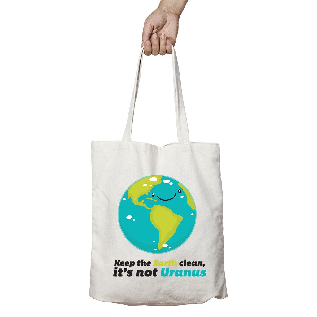 I Love Science Keep the Earth Clean It's Not Uranus Official Tote Bag (Natural) - Urban Species N/A Tote bag