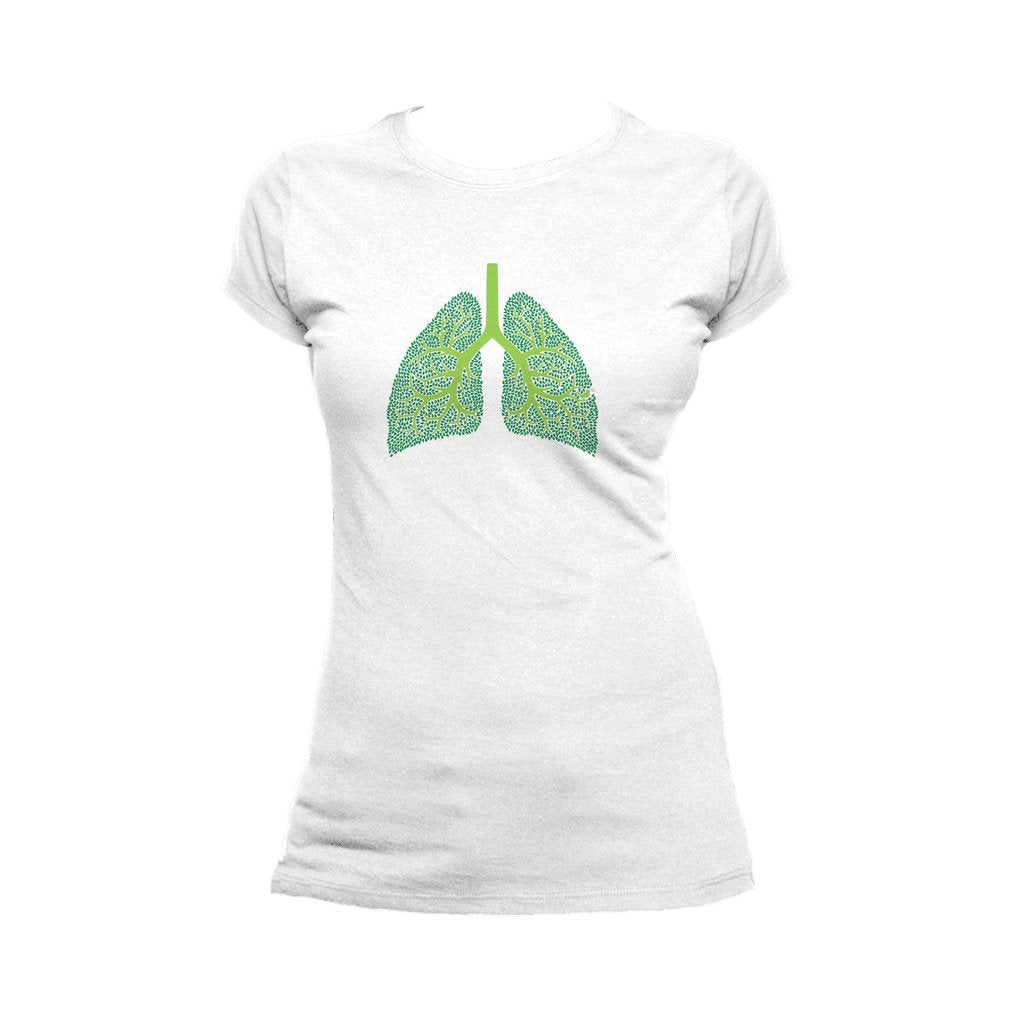I Love Science Trees Are The Lungs Of Earth Official Women's T-shirt (White) - Urban Species Ladies Short Sleeved T-Shirt