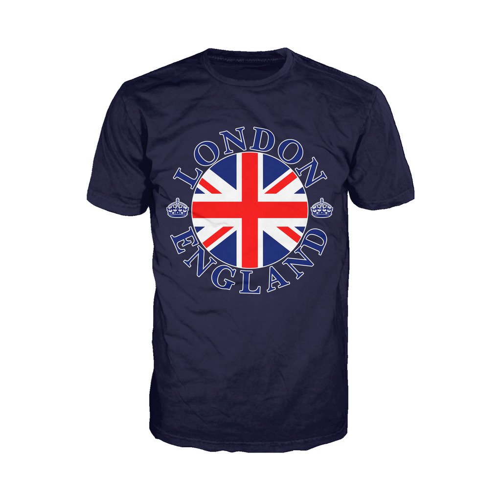 Urban Attitude London Calling Crown Badge Men's T-shirt (Navy)