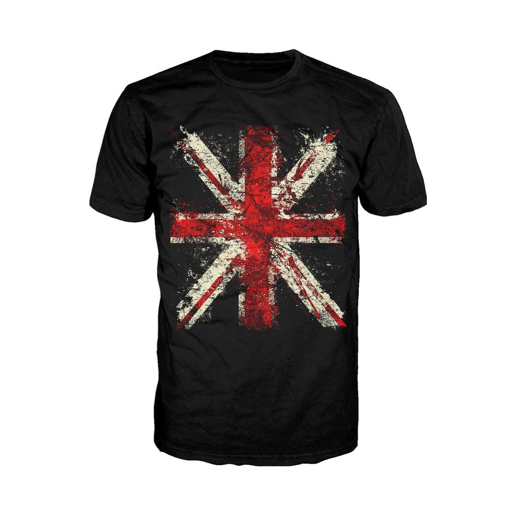 Urban Attitude London Calling Union Jack Distressed Men's T-shirt (Black)
