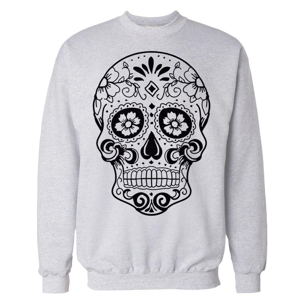 Sugar Skull Men's Sweatshirt (Heather Grey) - Urban Species Sweatshirt