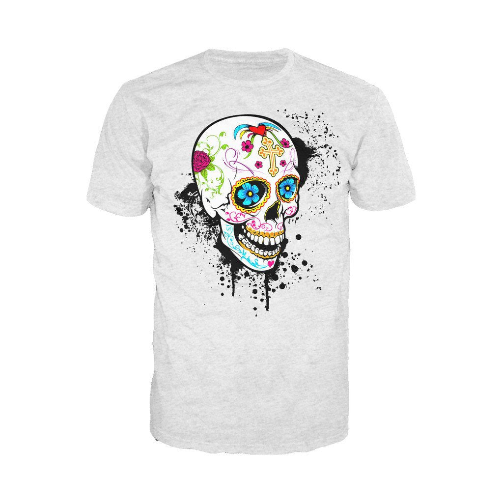 Sugar Skull Gothic Men's T-shirt (Heather Grey) - Urban Species Mens Short Sleeved T-Shirt