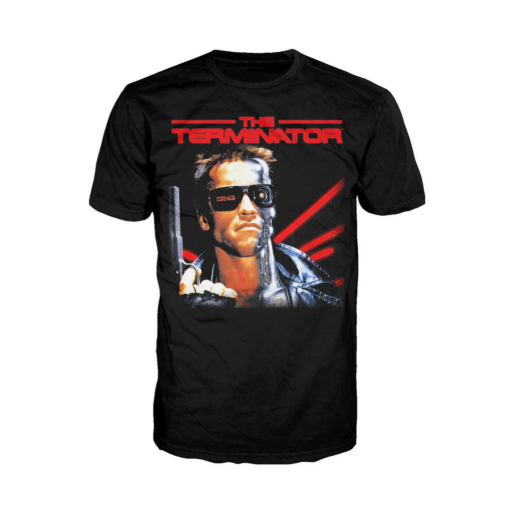 Terminator Classic Movie Poster Official Men's T-shirt (Black) - Urban Species Mens Short Sleeved T-Shirt