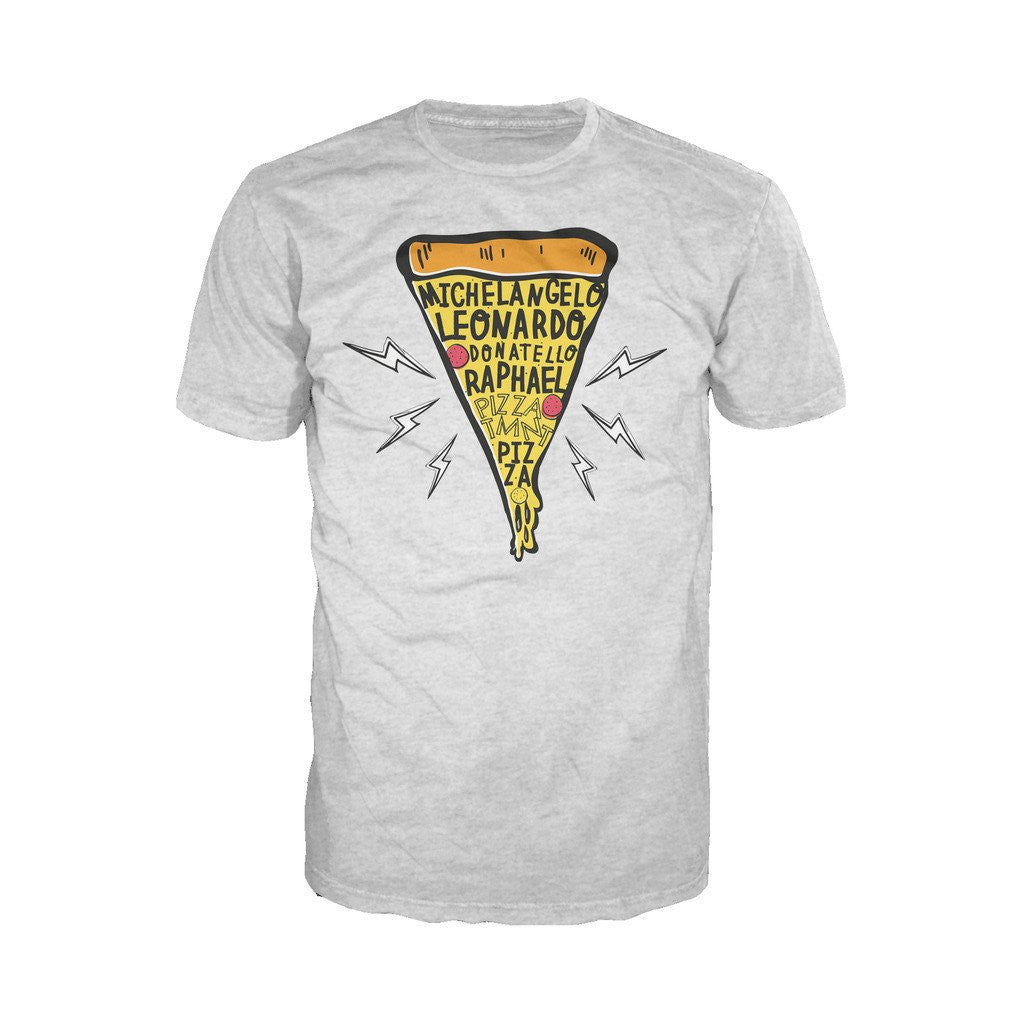 TMNT Pizza Slice Names Official Men's T-shirt (Heather Grey) - Urban Species Mens Short Sleeved T-Shirt