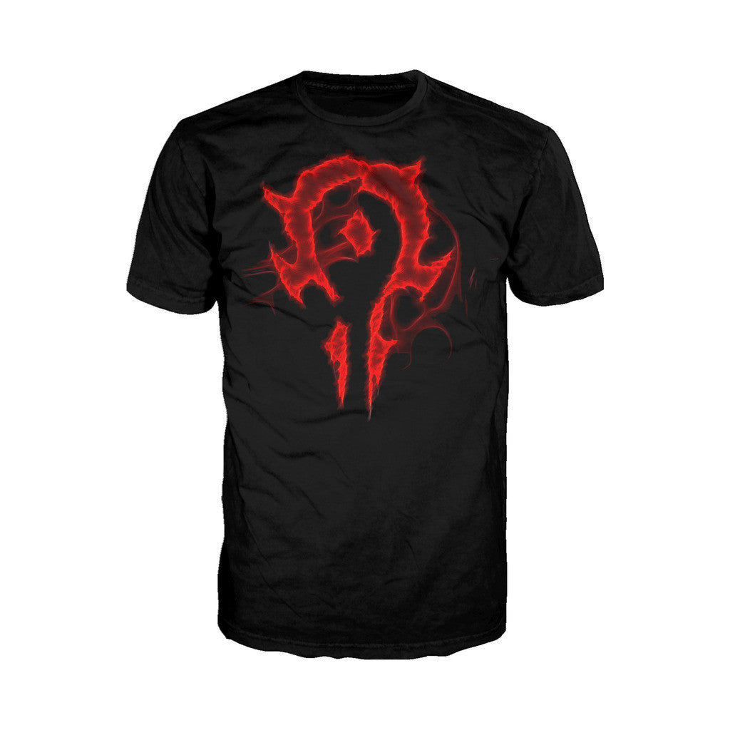 Warcraft Horde Logo Saturated Official Men's T-shirt (Black) - Urban Species Mens Short Sleeved T-Shirt