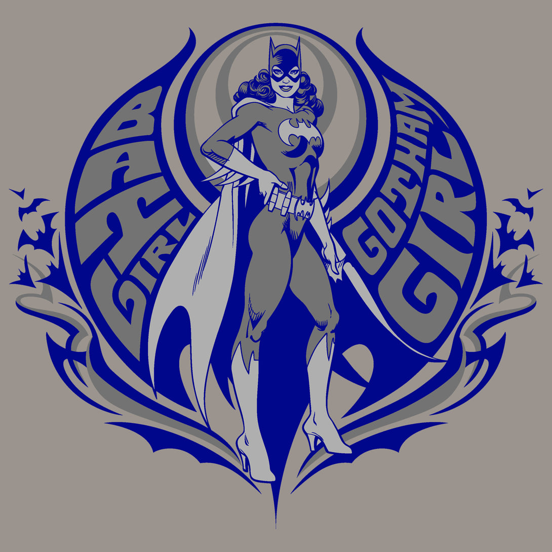 DC Comics Batgirl Gotham Girl Official Women's T-shirt Sports Grey - Urban Species Design Close Up