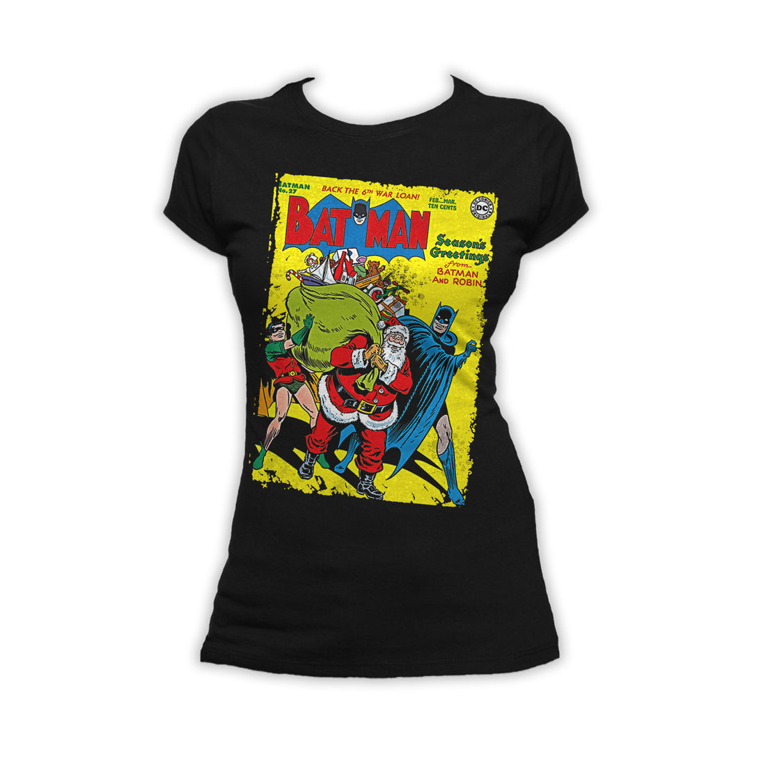 DC Comics Batman Cover 27 Xmas Women's T-Shirt Black - Urban Species
