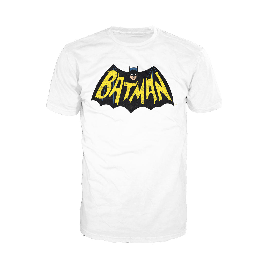 DC Comics Batman 66 Logo Official Men's T-Shirt (White) - Urban Species Mens Short Sleeved T-Shirt