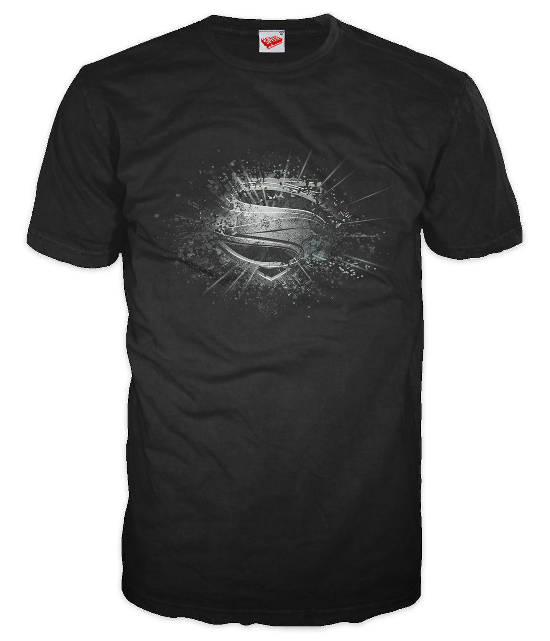 DC Man Of Steel Smashed Logo Official Men's T-shirt (Black) - Urban Species Mens Short Sleeved T-Shirt