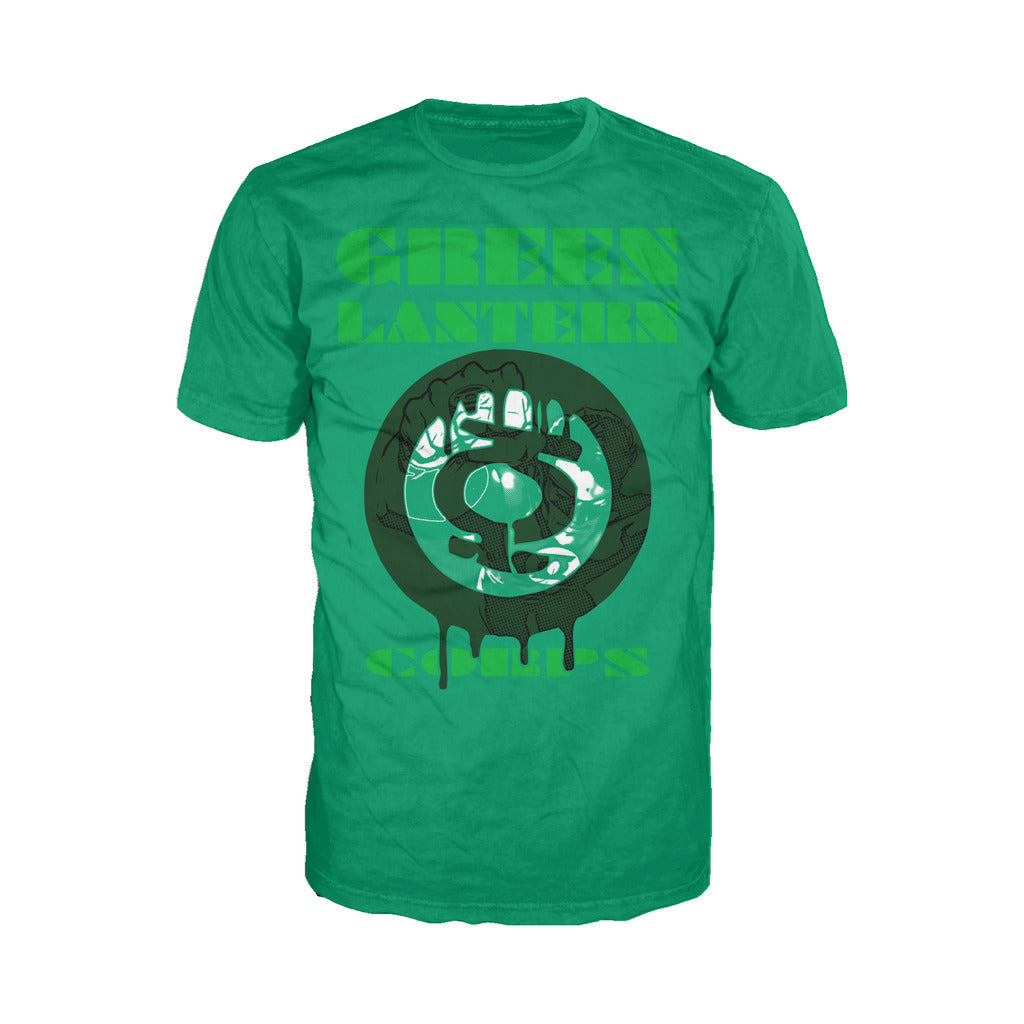 DC Comics Green Lantern Corps Graff Official Men's T-shirt Green - Urban Species
