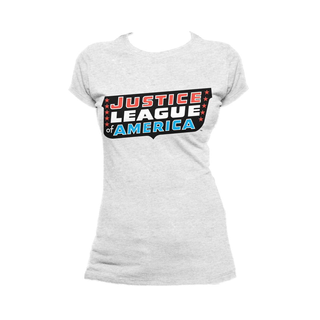 DC Comics Justice League JLA Classic Logo Official Women's T-shirt Sports Grey - Urban Species