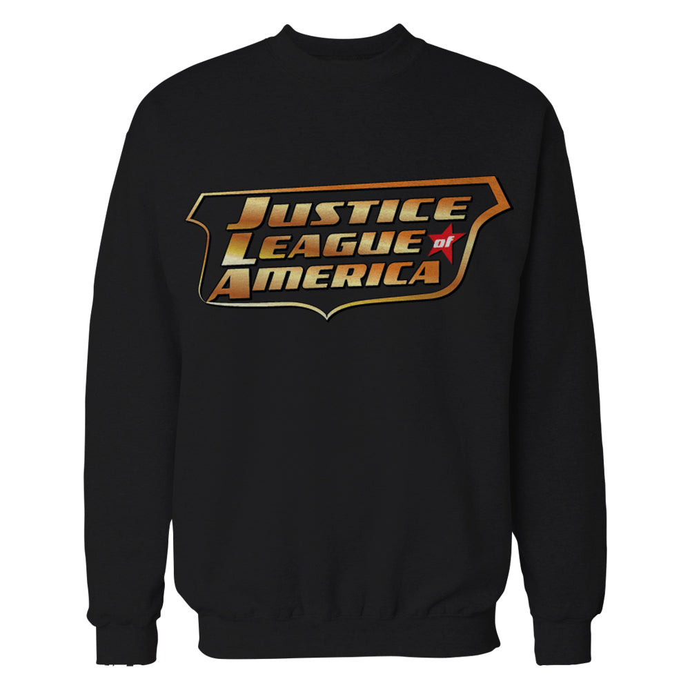 DC Comics Justice League JLA Classic Metallic Logo Official Sweatshirt Black - Urban Species