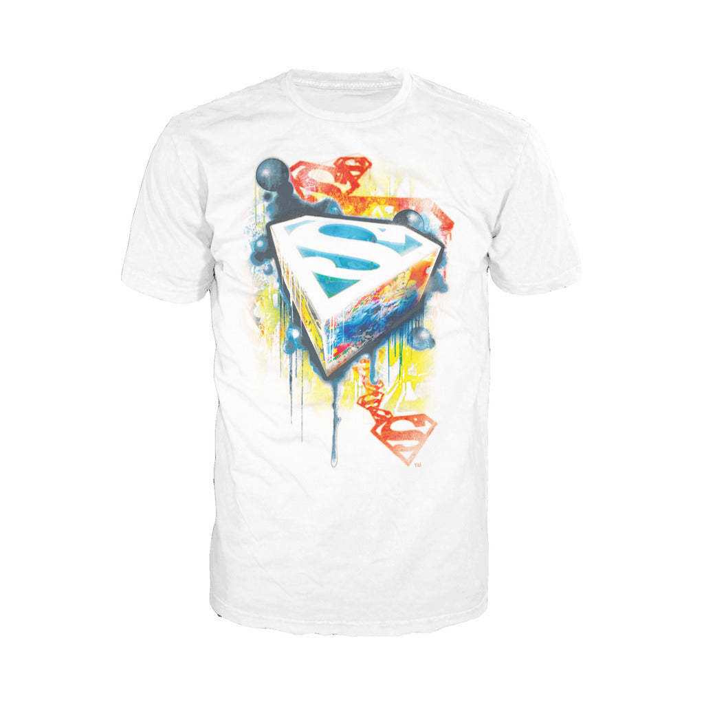 DC Comics Superman Graffiti Official Men's T-shirt White - Urban Species