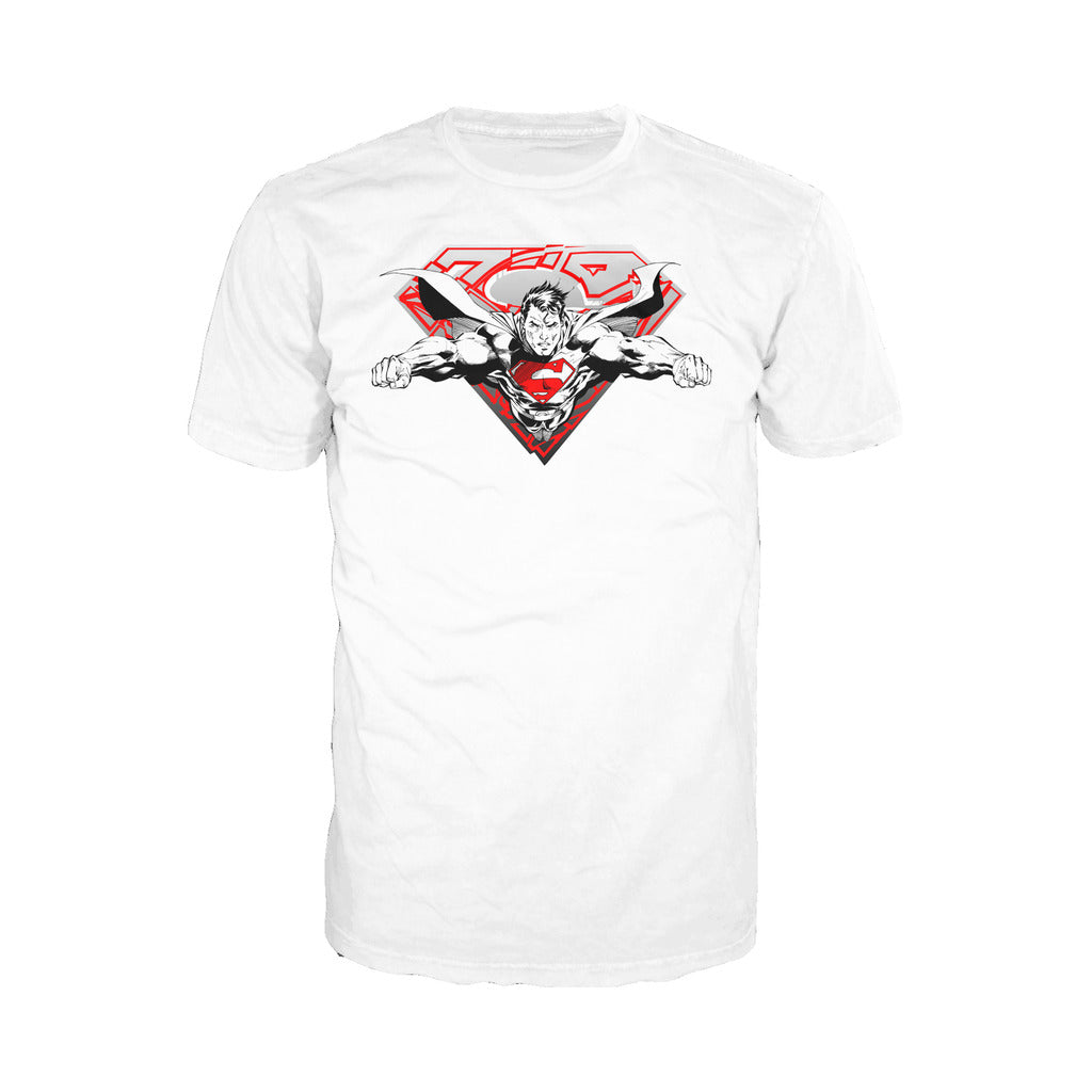 DC Comics Superman Logo Inc. Official Men's T-shirt (White) - Urban Species Mens Short Sleeved T-Shirt