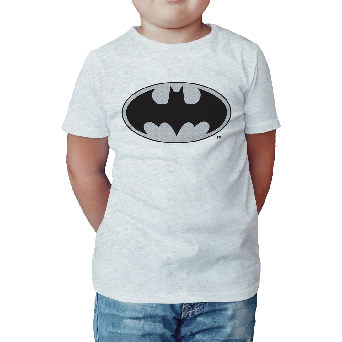 DC Comics Batman Logo Grey Official Kid's T-Shirt Sports Grey - Urban Species