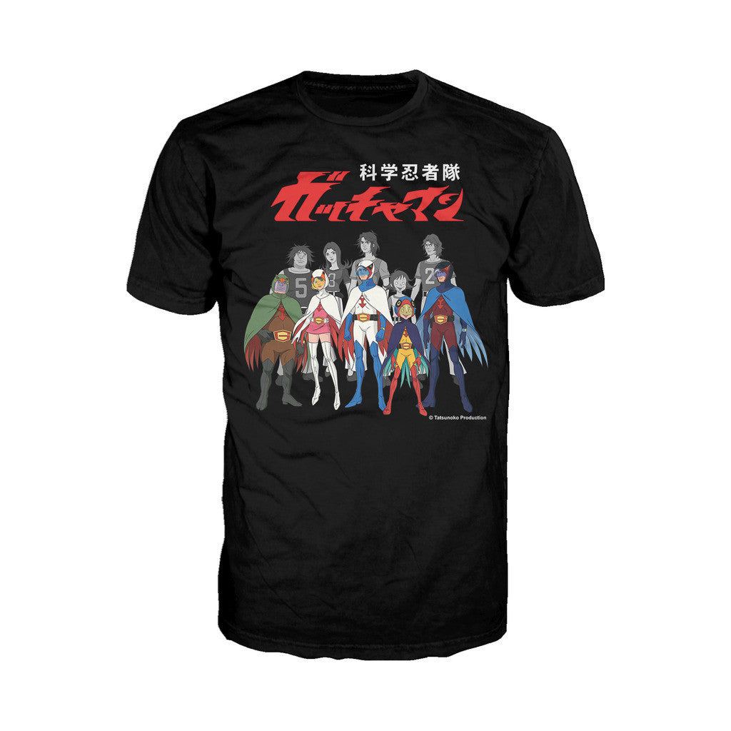 Gatchaman Alter Ego Line-Up Official Men's T-shirt (Black) - Urban Species Mens Short Sleeved T-Shirt