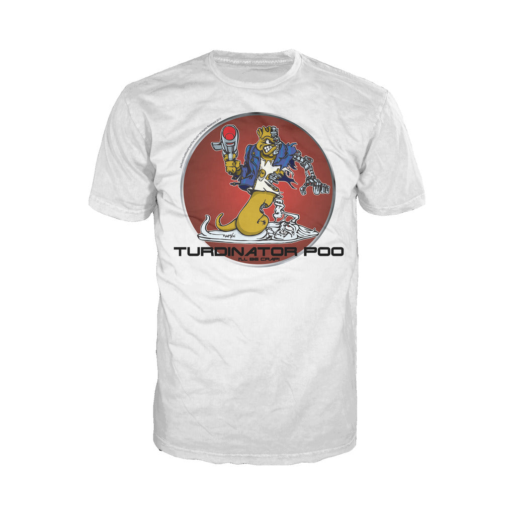 Joe Turds The Turdinator Official Men's T-Shirt (White) - Urban Species Mens Short Sleeved T-Shirt