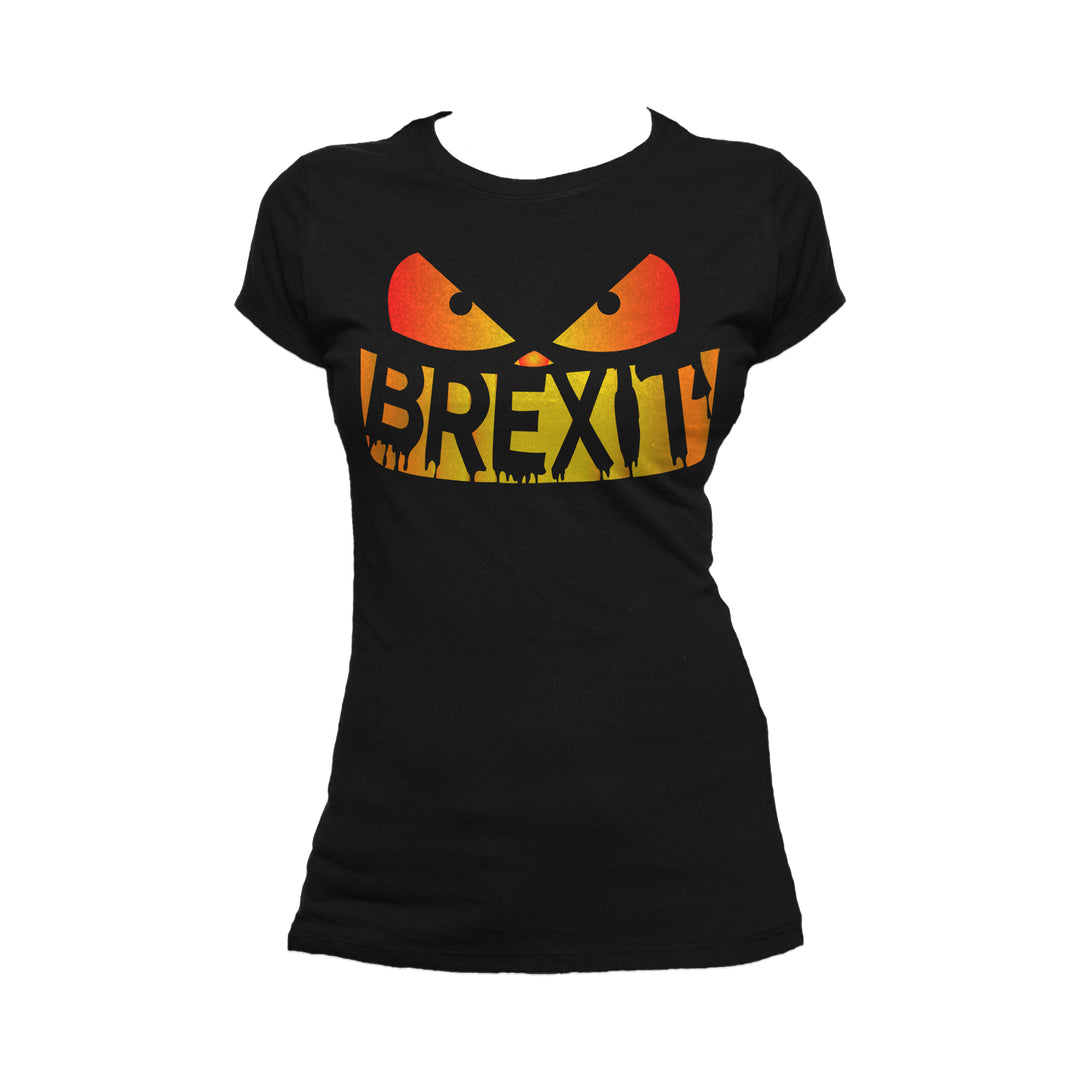 Urban Species Halloween Hipster Brexit Official Women's T-shirt (Black) - Urban Species Ladies Short Sleeved T-Shirt