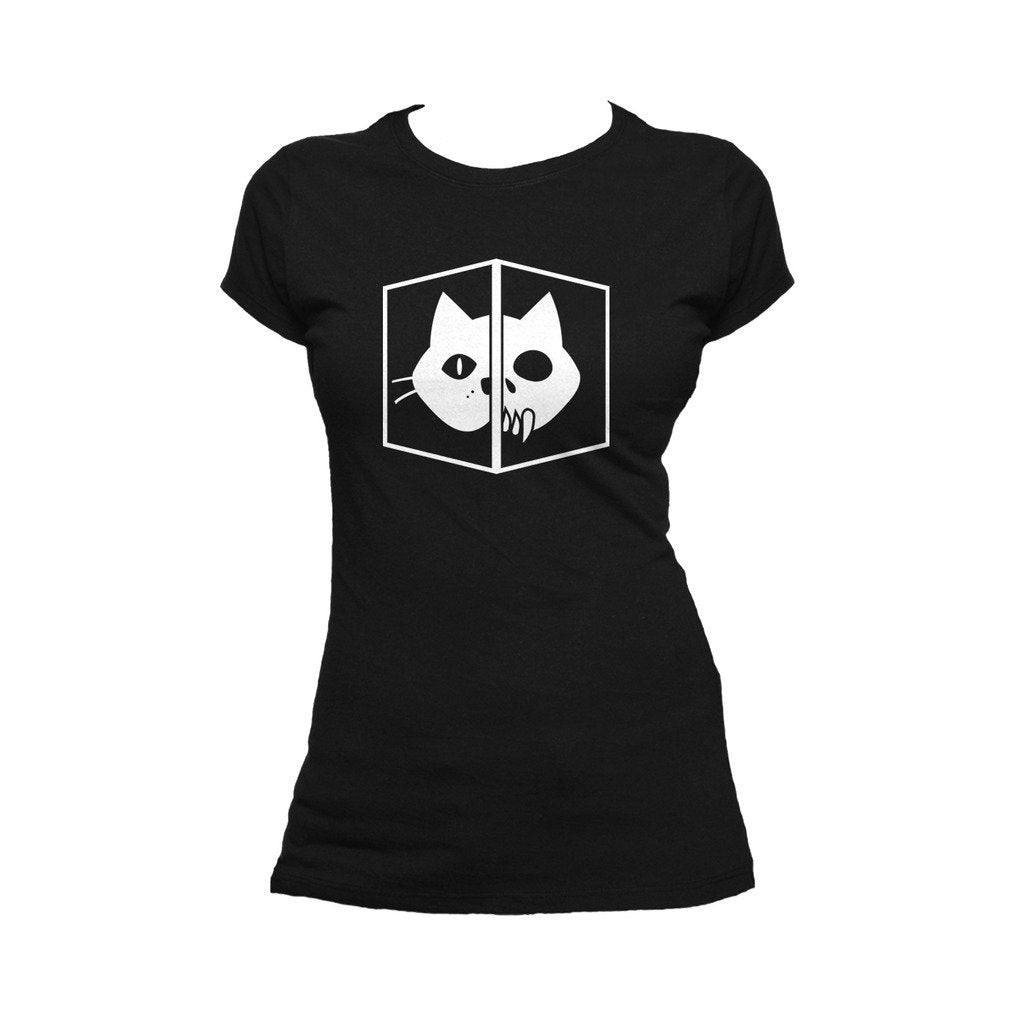 I Love Science Schrodinger's Cat Official Women's T-shirt (Black) - Urban Species Ladies Short Sleeved T-Shirt
