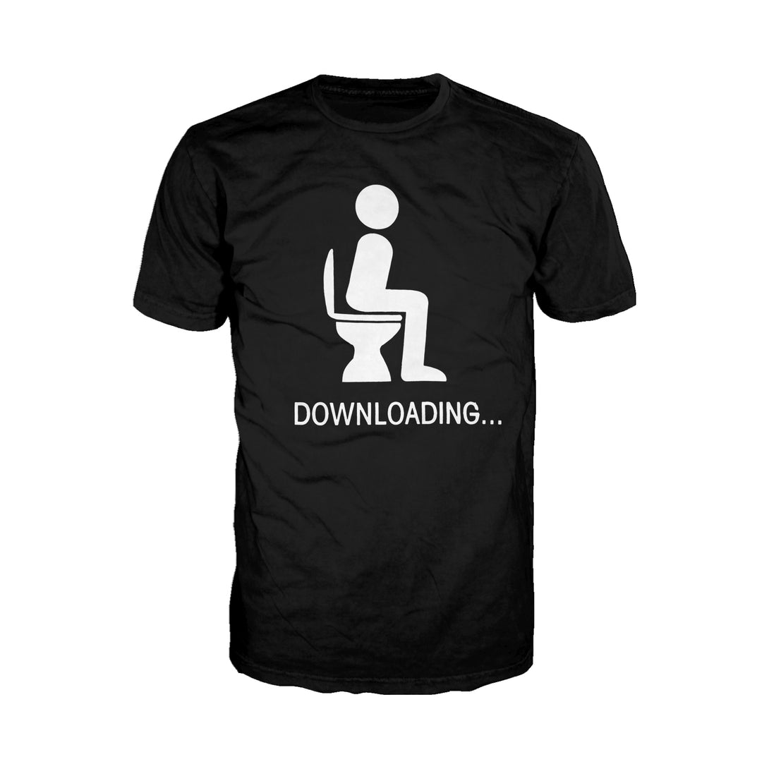 Urban Attitude Just for Lolz Downloading Men's Joke T-shirt (Black)