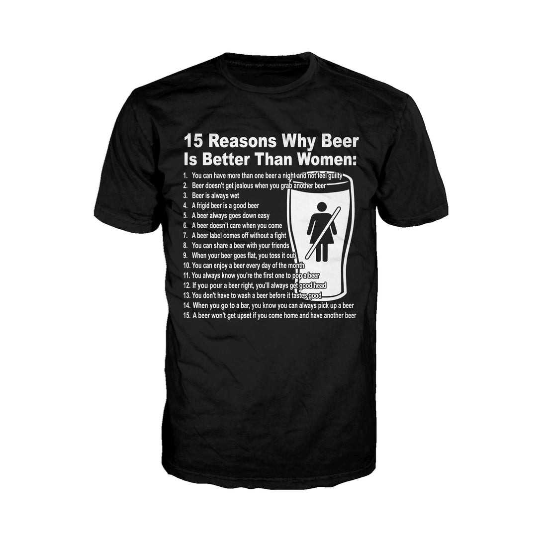 Urban Attitude Just for Lolz Why Beer Is Better Joke Men's T-shirt (Black)