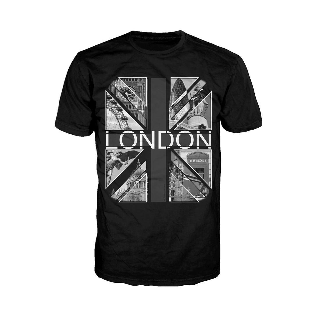 Urban Attitude London Calling Monochrome Scenes Men's T-Shirt (Black)