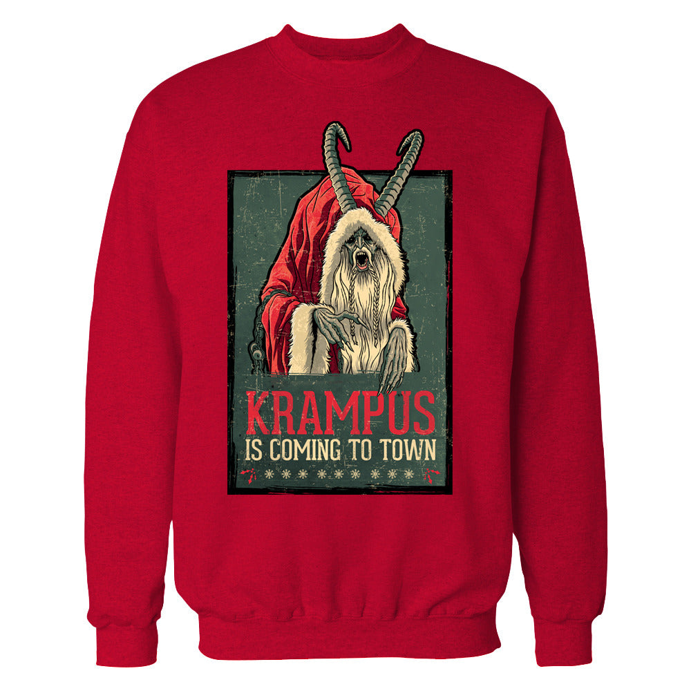 Krampus Poster Vintage Official Men's Sweater (Red) - Urban Species Sweatshirt