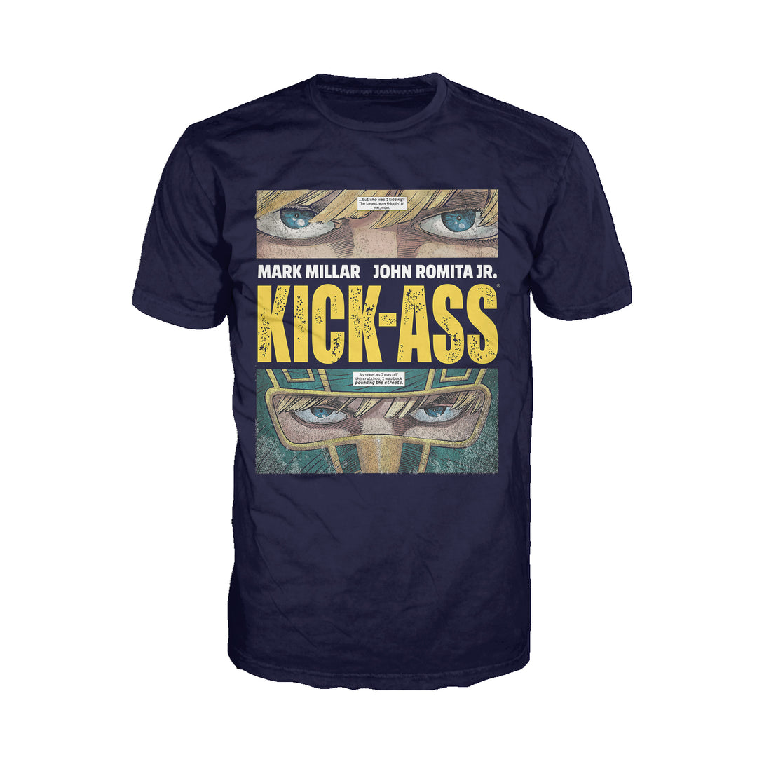 Kick Ass Logo Close Up Official Men's T-Shirt (Navy) - Urban Species Mens Short Sleeved T-Shirt